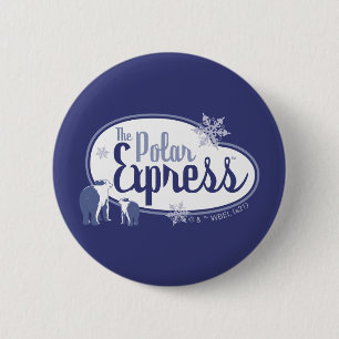 The Polar Express   Polar Bears Retro Graphic 2 Inch Round Button