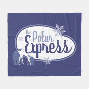 The Polar Express Polar Bears Retro Graphic Fleece Blanket