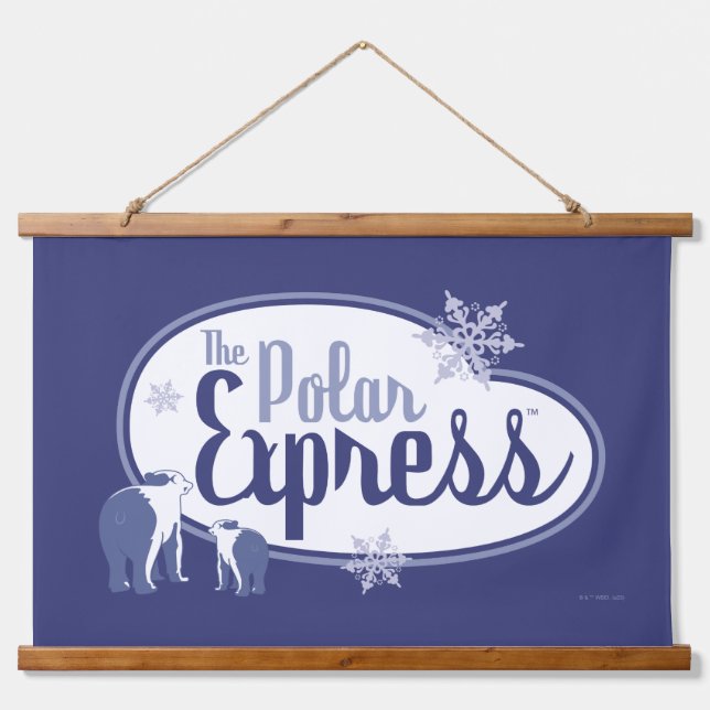 The Polar Express | Polar Bears Retro Graphic Hanging Tapestry (Front)