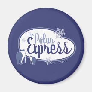 The Polar Express   Polar Bears Retro Graphic Magnet