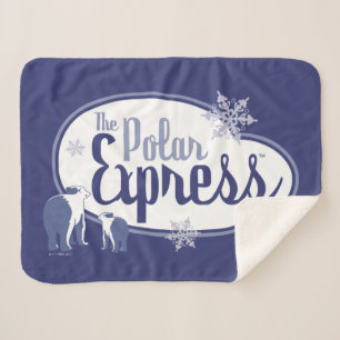 The Polar Express Polar Bears Retro Graphic Sherpa Blanket