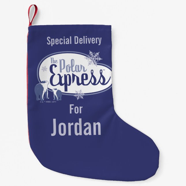 The Polar Express | Polar Bears Retro Graphic Small Christmas Stocking (Front)