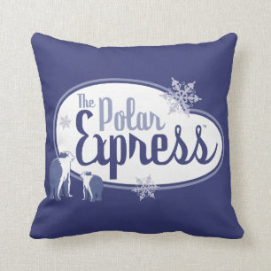 The Polar Express Polar Bears Retro Graphic Throw Pillow