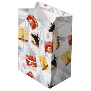 The Polar Express   Retro Sticker Pattern Medium Gift Bag