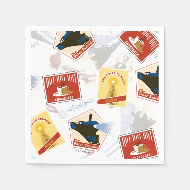 The Polar Express | Retro Sticker Pattern Napkin (Front)
