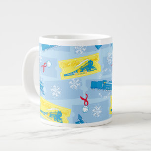 The Polar Express   Retro Train & Ticket Pattern Large Coffee Mug