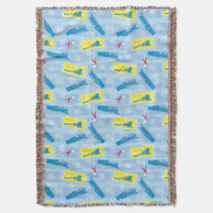 The Polar Express Retro Train & Ticket Pattern Throw Blanket