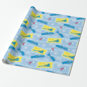 The Polar Express   Retro Train & Ticket Pattern Wrapping Paper