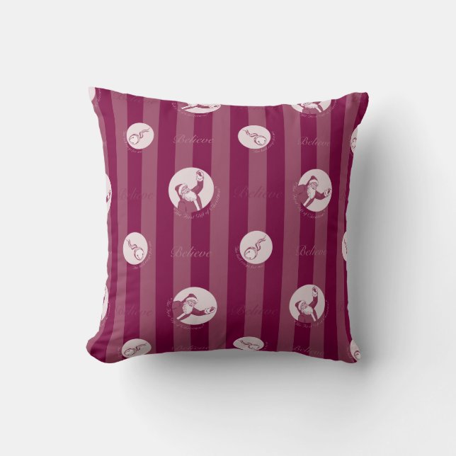 The Polar Express | Striped Santa Claus Pattern Throw Pillow (Front)