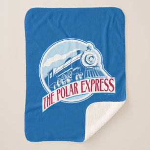 The Polar Express   Train Badge Sherpa Blanket