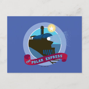 The Polar Express   Vintage Train Badge Holiday Postcard