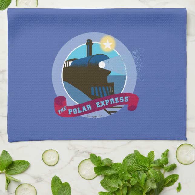 The Polar Express | Vintage Train Badge Kitchen Towel (Folded)