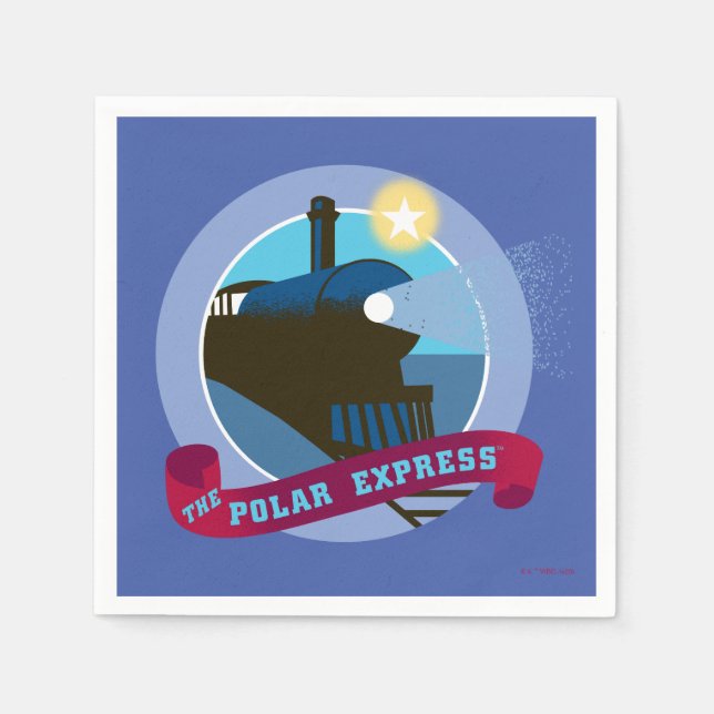 The Polar Express | Vintage Train Badge Napkin (Front)