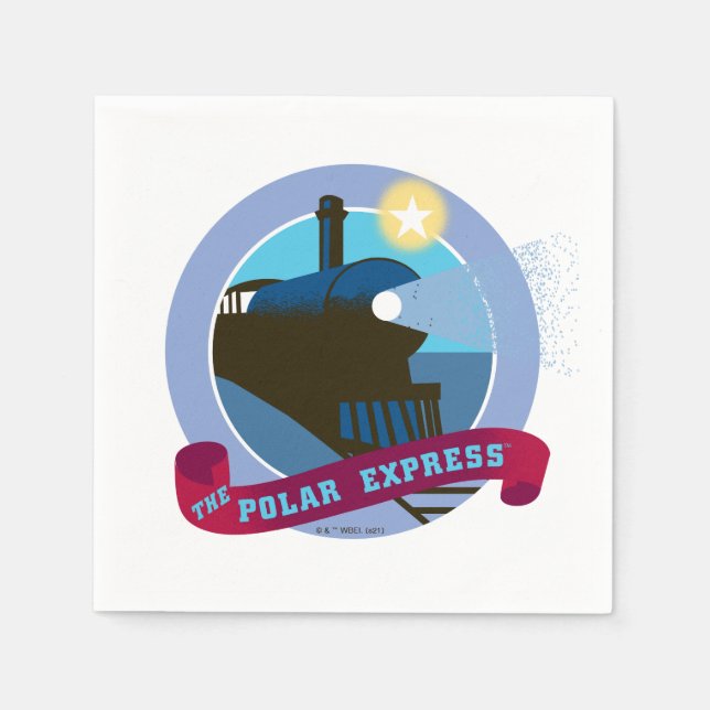 The Polar Express | Vintage Train Badge Napkin (Front)