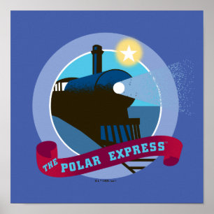 The Polar Express   Vintage Train Badge Poster