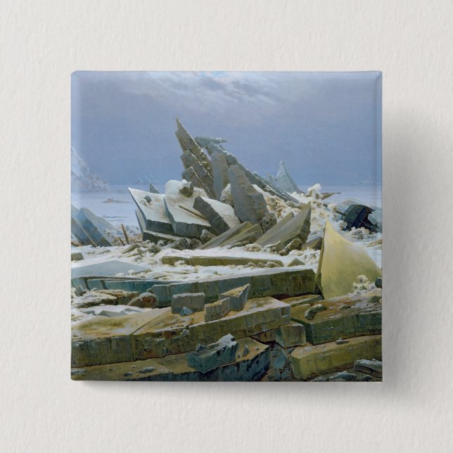 The Polar Sea, 1824 2 Inch Square Button (Front)