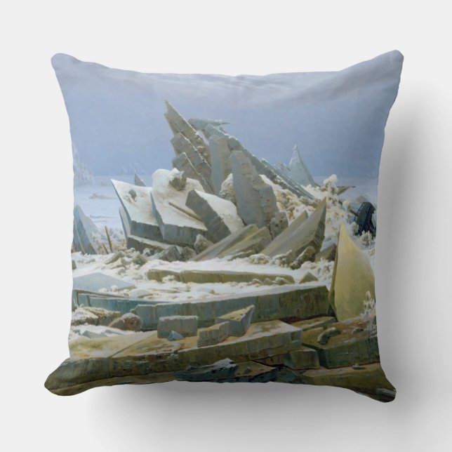 The Polar Sea, 1824 Throw Pillow (Front)