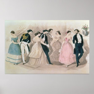 The Polka Fashions, from Godey's Lady's Book Poster