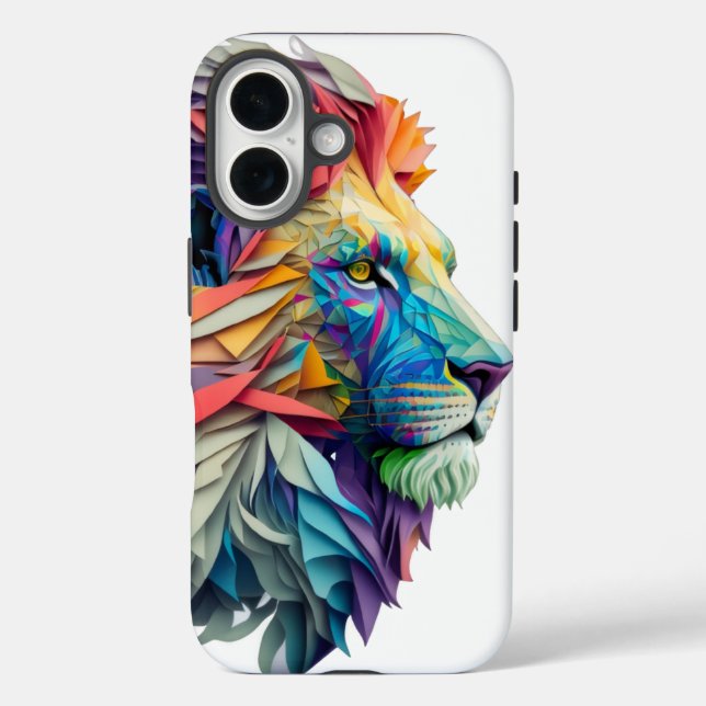 The Polychrome Lion: Where Art Meets Majesty Case-Mate iPhone Case (Back)