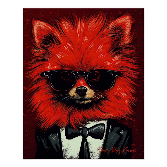 The Pomeranian Dog, Red and Black 003 - Ulises Dal Poster (Front)