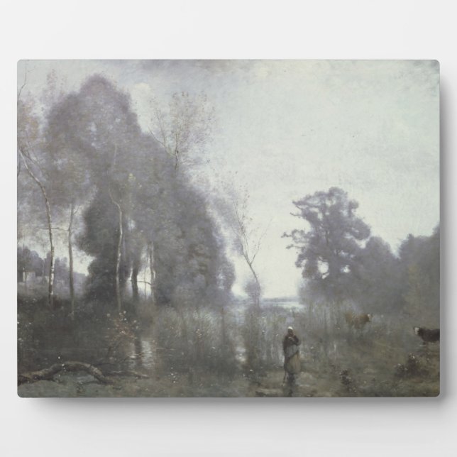 The pond at Ville d'Avray, 1868 (oil on canvas) Plaque (Front)