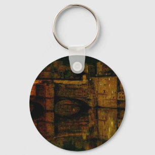 The Ponte Vecchio, Florence by William Holman Hunt Keychain