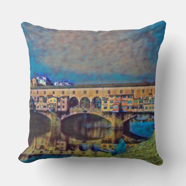 The Ponte Vecchio Throw Pillow (Front)