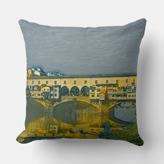 The Ponte Vecchio Throw Pillow (Front)
