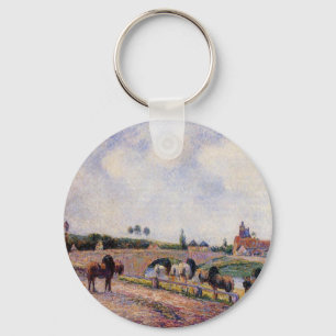 The Pontoise Bridge by Camille Pissarro Keychain