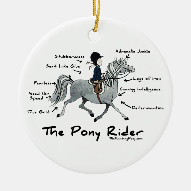 The Pony Rider Ceramic Ornament (Front)