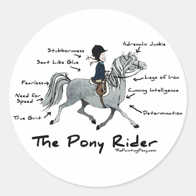 The Pony Rider Classic Round Sticker (Front)