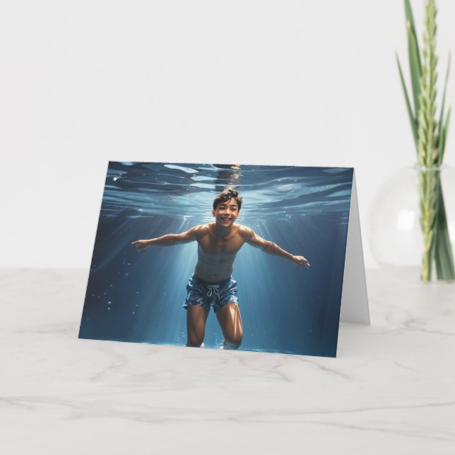 The Pool Boy Greetings Card (Front)