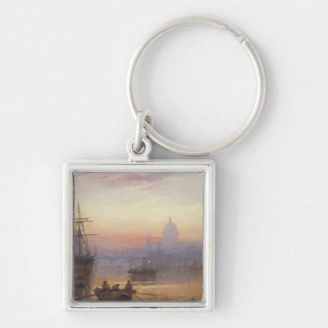 The Pool of London at Sundown, 1876 Keychain (Front)