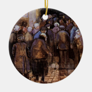 The Poor and Money by Vincent van Gogh Ceramic Ornament