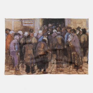 The Poor and Money by Vincent van Gogh Kitchen Towel