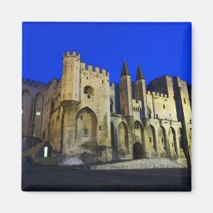 The Pope's Palace in Avignon at sunset. Built 2 Magnet