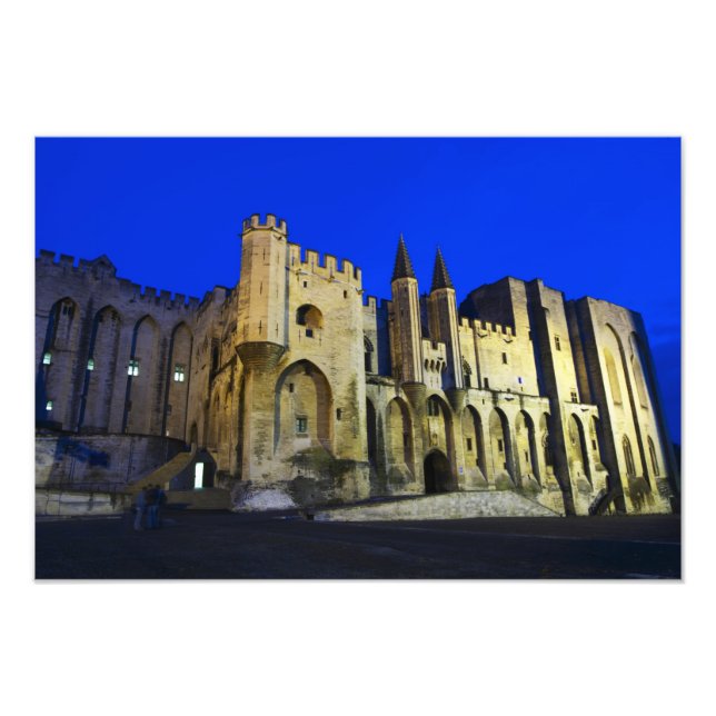 The Pope's Palace in Avignon at sunset. Built 2 Photo Print (Front)