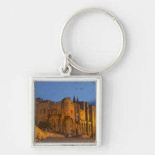 The Pope's Palace in Avignon at sunset. Built Keychain