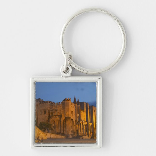 The Pope's Palace in Avignon at sunset. Built Keychain (Front)