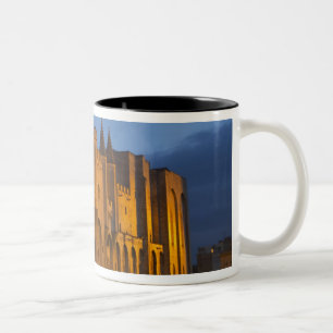 The Pope's Palace in Avignon at sunset. Built Two-Tone Coffee Mug