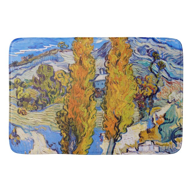 The Poplars at Saint-Rémy, Van Gogh Bath Mat (Front)