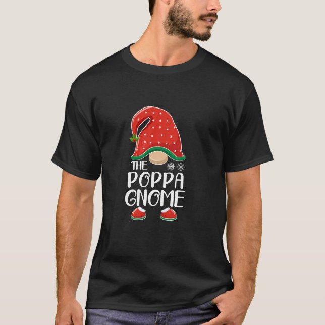 The Poppa Gnome Elf Matching Family Group Christma T-Shirt (Front)