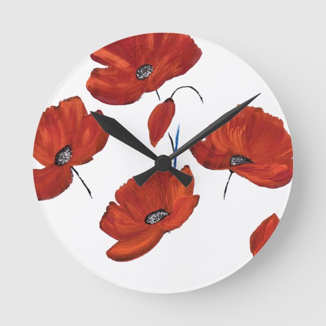 The Poppies        Round Clock (Front)