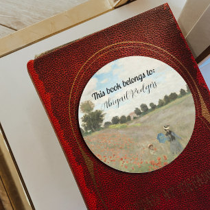 The Poppy Field near Argenteuil by Claude Monet Classic Round Sticker