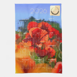 The poppy house professional 2026 calendar kitchen towel