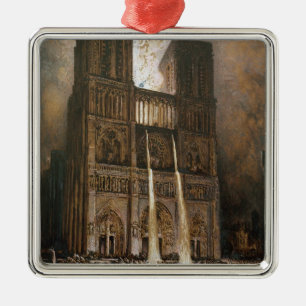 The Populace Besieging Notre-Dame Metal Ornament