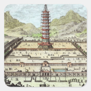 The Porcelain Tower of Nanking, plate 12 from 'Ent Square Sticker