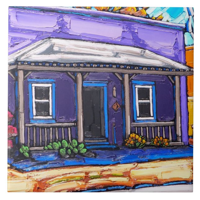 The "Porch for Rest, Tucson Barrio" Tile (Front)