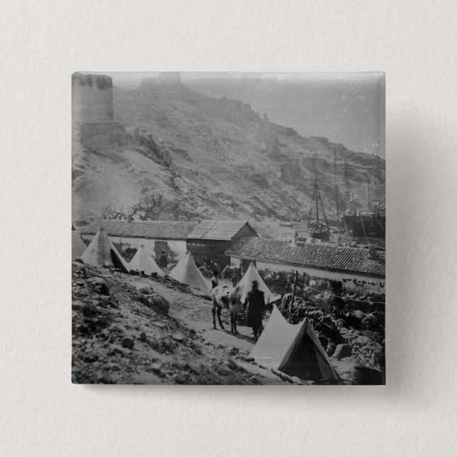 The Port at Balaklava 2 Inch Square Button (Front)