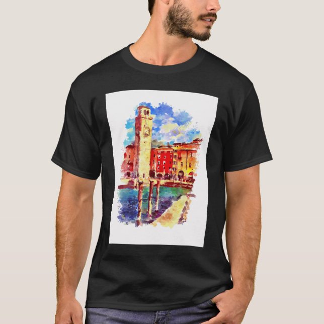 The Port Of Riva Del Garda  T-Shirt (Front)